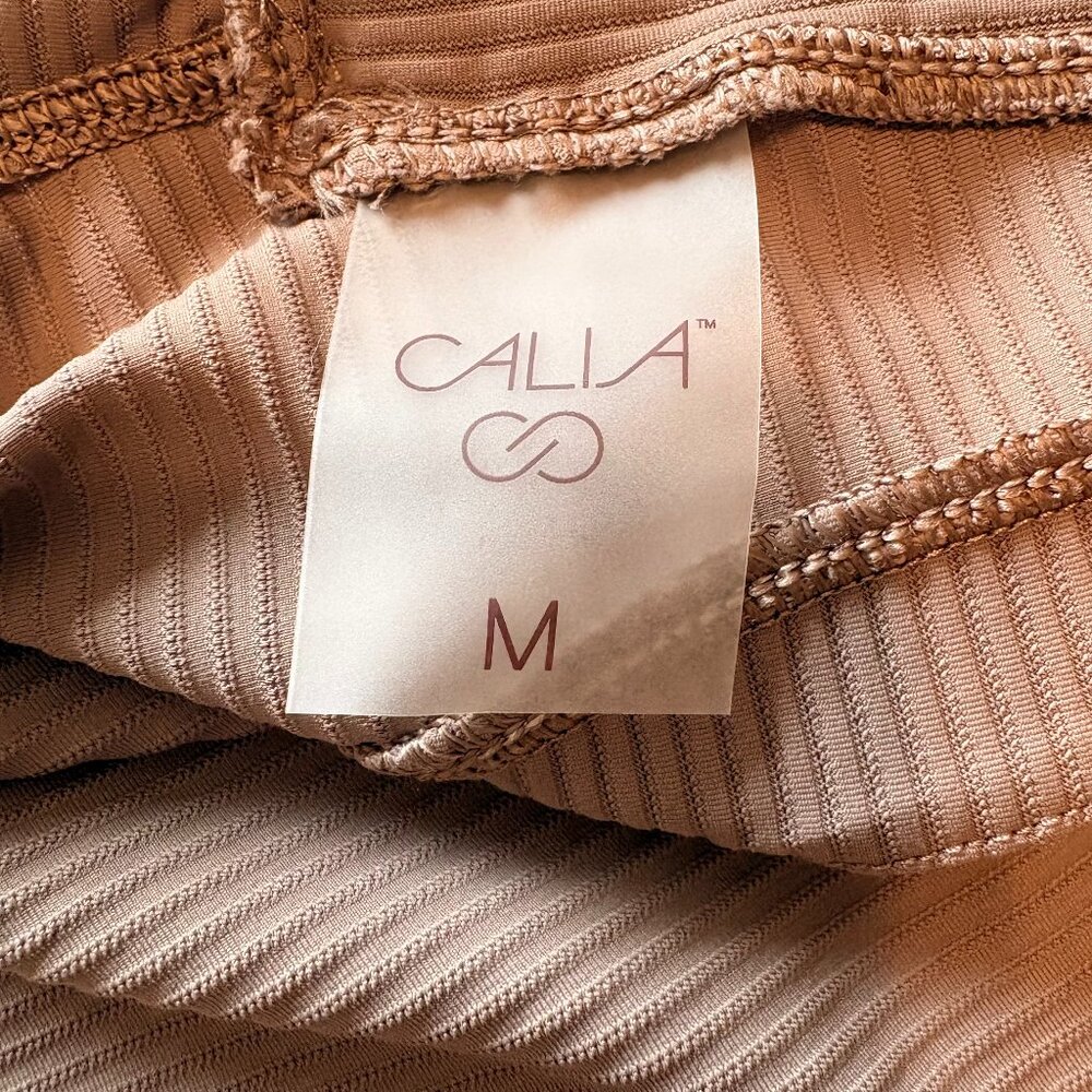 CALIA Wrap & Tie Ribbed Tank Top Women’s Medium Sandstone Tan EUC Yoga - Picture 5 of 6